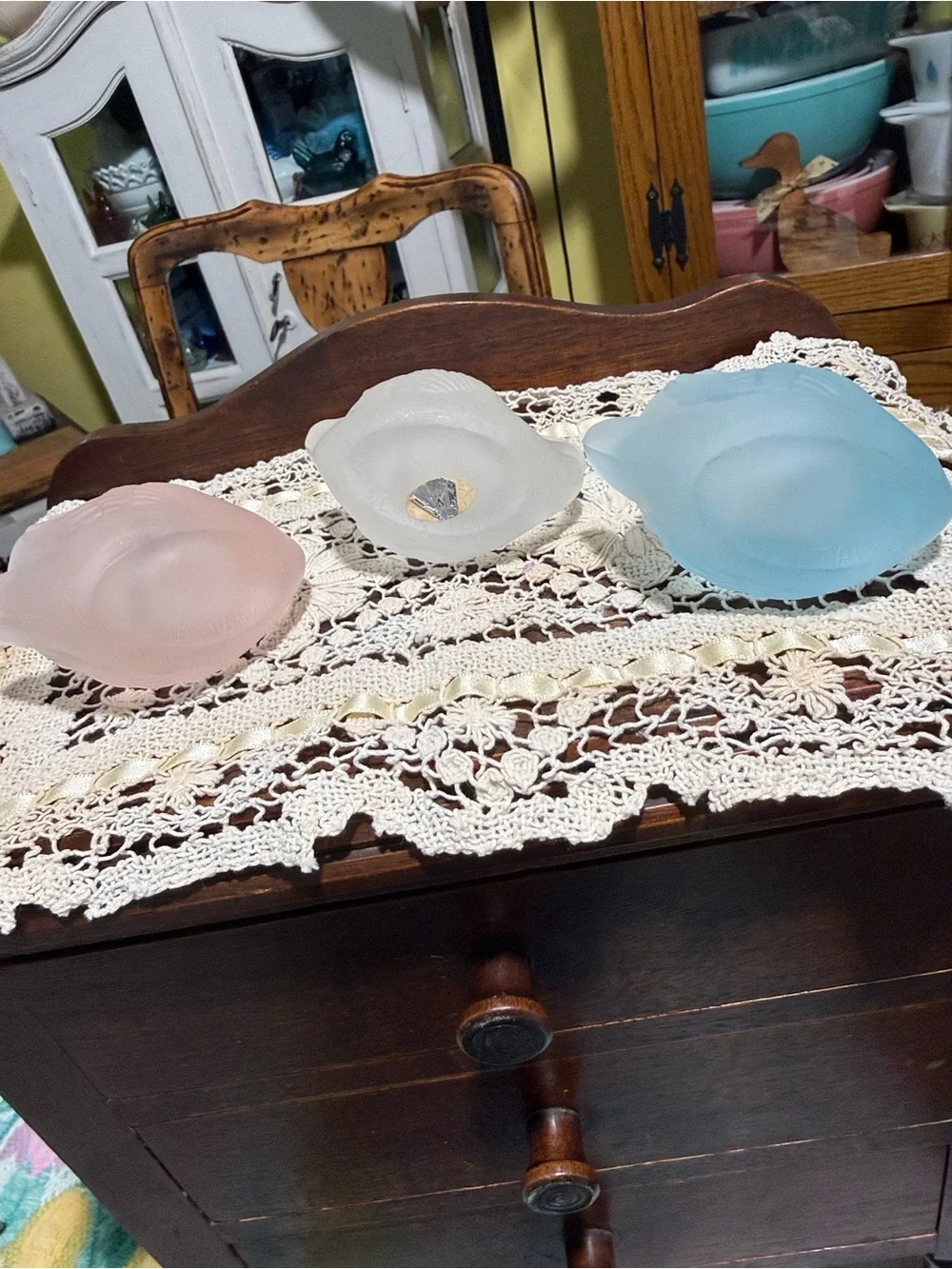 Fenton-Style Satin Glass Swan votives candle holder Dishes - Pink, White, Blue